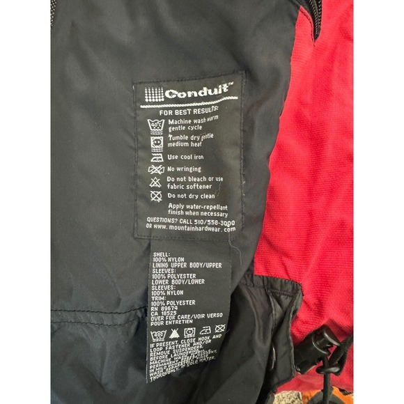 Mens Mountain Hardwear Conduit Parka Sz L Jacket RED/Black Skiing Hiking - Picture 5 of 6